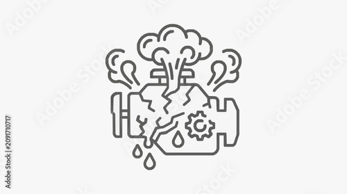 Cuadro en lienzo Industrial Minimalist Line Art Depicting a Brain with Tech Elements Question Mar