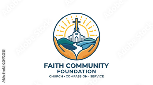 Photography Faith Community Foundation logo with church and hands.