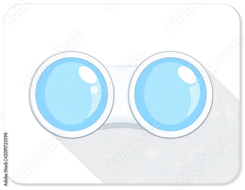 Blue Binoculars Icon on White Background