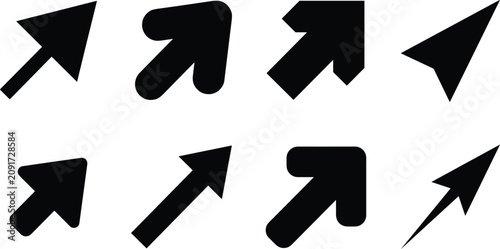 Upward Right Arrow Icon SetUpward Right Arrow Icon Set