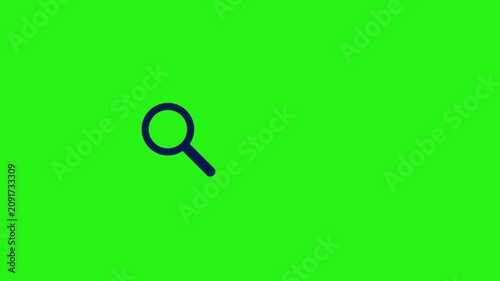 Search Magnifying Glass Rotating Representing Scanning Searching Animation Loop Isolated on Green Screen