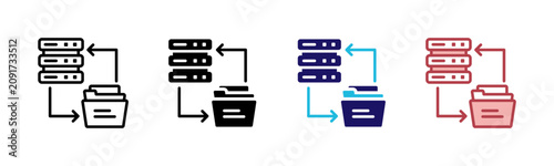Bild auf Leinwand Data Migration Icons, Multi Style Icon Set