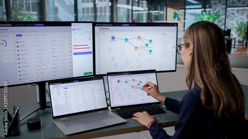 Cybersecurity Analyst Managing User Access With Laptop