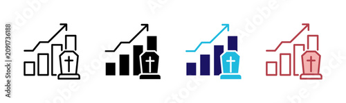 Obraz na plátně Mortality Rate Icons, Multi Style Icon Set
