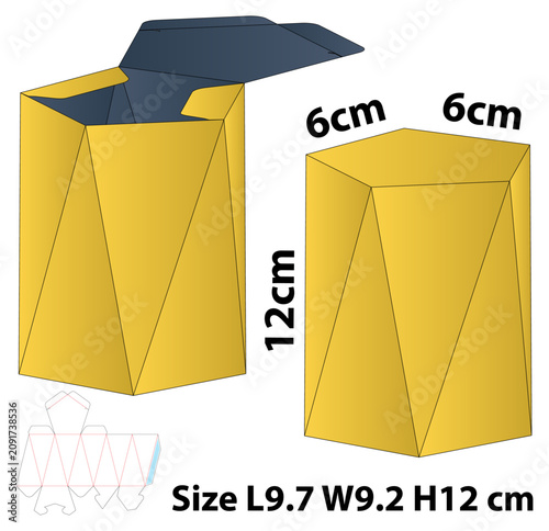 Geometric Pentagonal Faceted Gift Box Template