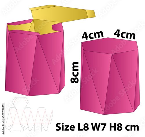 Geometric Hexagonal Faceted Gift Box Template