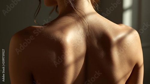 Close up of a man's muscular back