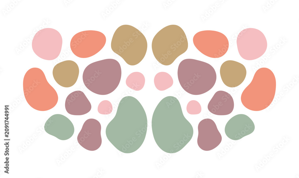 Fototapeta premium Symmetrical organic shapes icon set. Containing abstract blob elements. Vector illustration