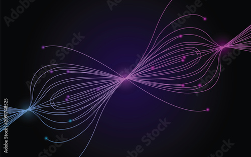 Abstract technology network connection graphic with nodes and lines