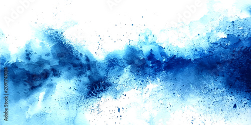 Foto Abstract blue watercolor splash artwork, dynamic fluid art with delicate pigment