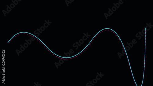 Abstract Waveform Data Visualization with Digital Network Lines on Black Background for Technology Concepts