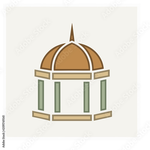 Asian Architecture Flat Vector Icon