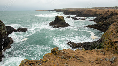 waves breaking on the rocks
