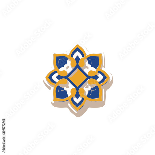 Symmetrical Geometric Flower Vector Design