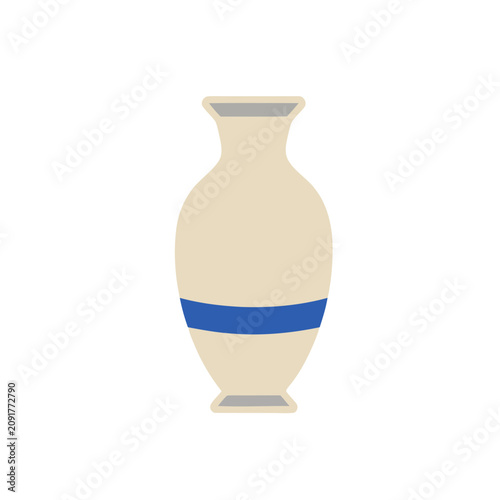 White Vase Folk Art SVG Clipart