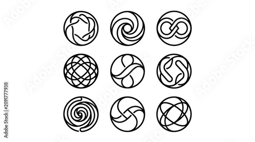 Collection of abstract circular geometric designs