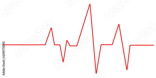 Heartbeat line pulse trace illustration for medical monitoring and healthcare diagnostic