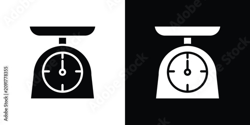 Foto Kitchen scales icon filled pictogram set. EPS10