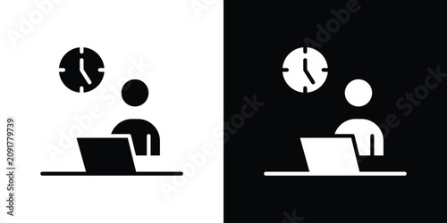 Foto Office hours icon filled pictogram set. EPS10