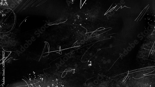 White grungy doodle scratches with alpha channel. Scribbles chalkboard texture hand-drawn sketchy style. 4k video