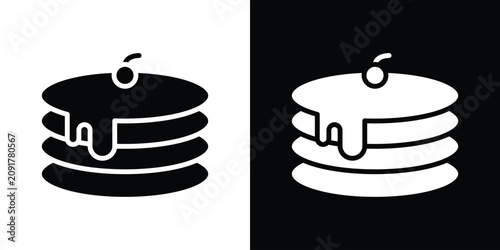 pancakes icon filled pictogram set. EPS10