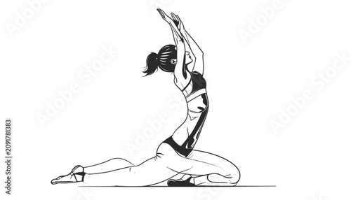 Obraz na plátně Woman in Yoga Pose Stretching Back.