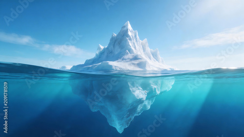 Obraz na płótnie Iceberg in ocean with reflection