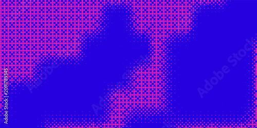 Pixelated corner gradient texture. Blue and pink dither diagonal pattern background. Abstract glitchy pattern. Glitch video game screen wallpaper. Pixel art retro illustration. Vector Ilustration. eps