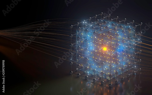 Abstract Quantum Computing Network Cubes with Connected Data Streams