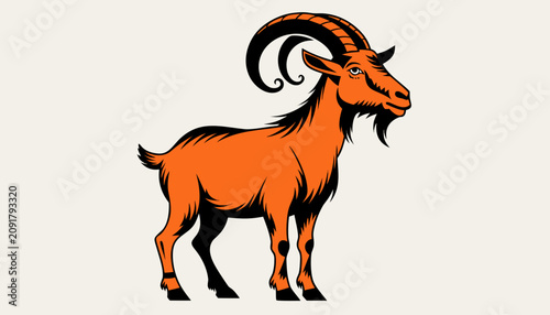 vector illustration of a goat