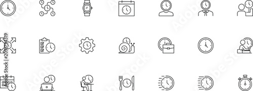 Tableau sur toile Collection of time and schedule related icons