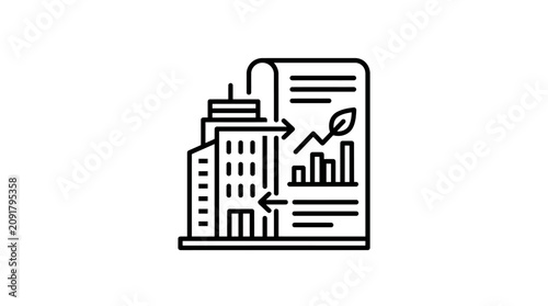 Corporate ESG and Sustainable Business Growth Icon