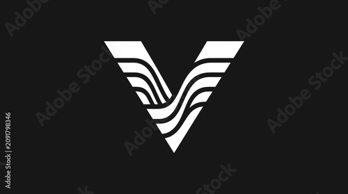 A stylized white letter V logo.