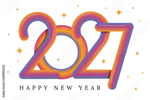 Colorful Gradient Happy New Year 2027 Celebration Typography Design