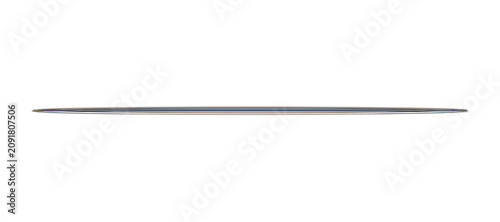 Sharp metallic sewing needle macro view isolated on a clean transparent background for tailoring design
