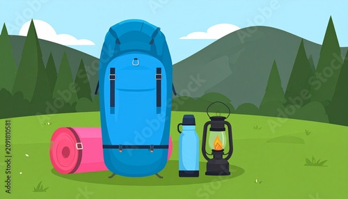 Colorful mailboxes standing in a lush green field with mountains.