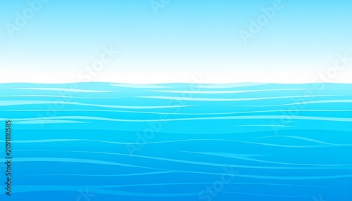 Tranquil turquoise ocean horizon under clear sky.