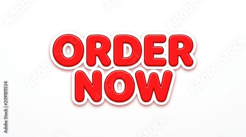 Bold Red Order Now Call to Action Button on White Background for Marketing