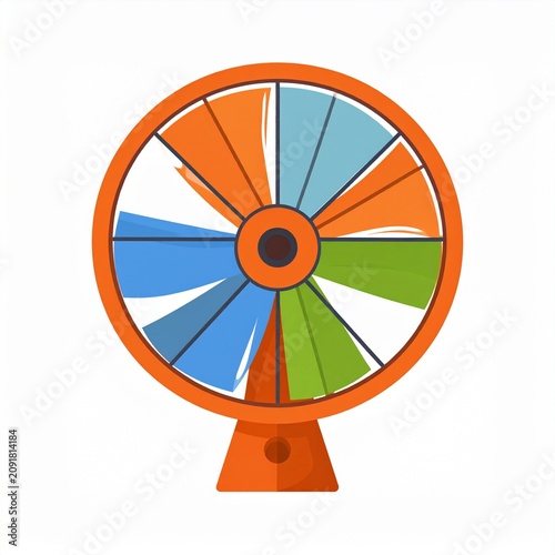 Colorful circular target with bullseye and wooden stand.