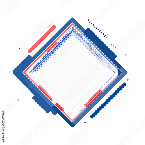 Abstract geometric diamond frame vector design