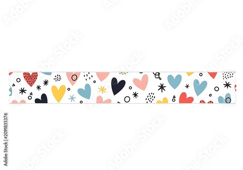 Whimsical heart pattern illustration, playful strokes, joyful artistic expression.