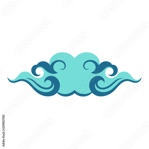 Stylized Blue Cloud Vector