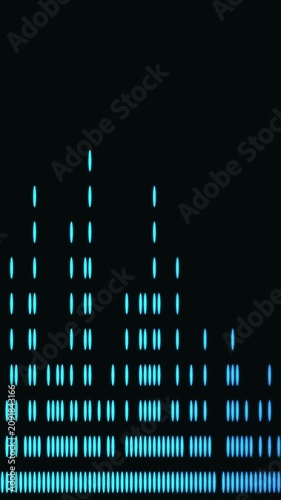 Vertical Cyan Audio Spectrum Dot Matrix Music Visualizer Loop