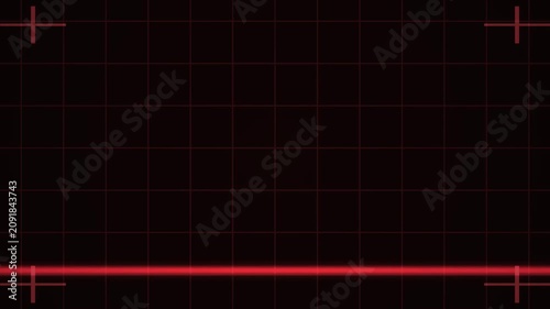 Red HUD Grid Scan Futuristic Interface Loop 3