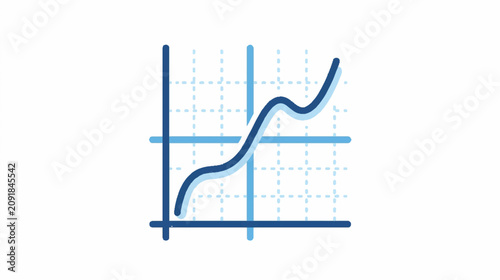Rising Business Line Graph Blue Halftone Graphic