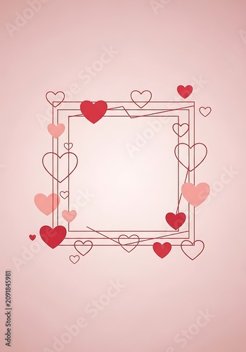 Heartfelt Geometric Bloom: A Digital Illustration of Love's Embrace