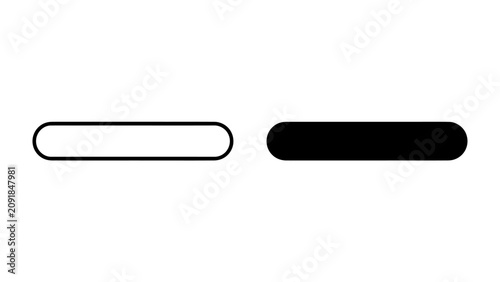 Canvastavla Minimalist Contrast: A clean, minimalist composition featuring a white rounded rectangle and a black rounded rectangle side-by-side, representing duality and simplicity