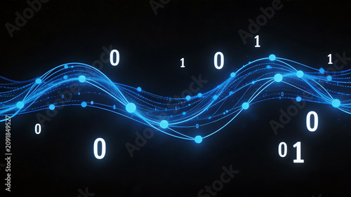 Abstract digital binary wave