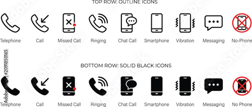 Картината върху платно Smartphone icons depict communication tools on screen with telephone and messaging