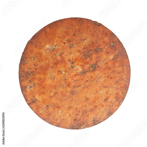 The surface of the steel plate is rusted, isolated on PNG background.